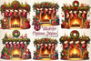 Christmas Fireplace Clipart Bundle