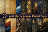 Gold Starry Grunge Digital Paper 1