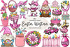 Vintage Pink Easter Western Clipart Bundle
