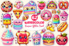 Kawaii Glitter Food Clipart Bundle