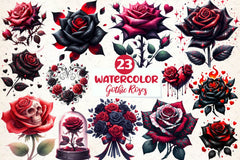 Valentine Gothic Roses Clipart Bundle - CraftNest - Digital Crafting and Art