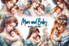 Retro Mom And Baby Clipart Bundle