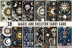 Magic And Skeleton Tarot Card Clipart Bundle - CraftNest - Digital Crafting and Art