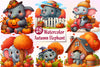 Cute Autumn Elephant Clipart Bundle