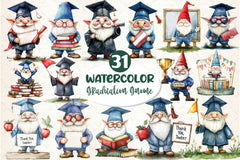 Graduation Gnome Clipart Bundle - CraftNest - Digital Crafting and Art