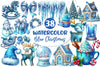 Blue Christmas Clipart Bundle 4