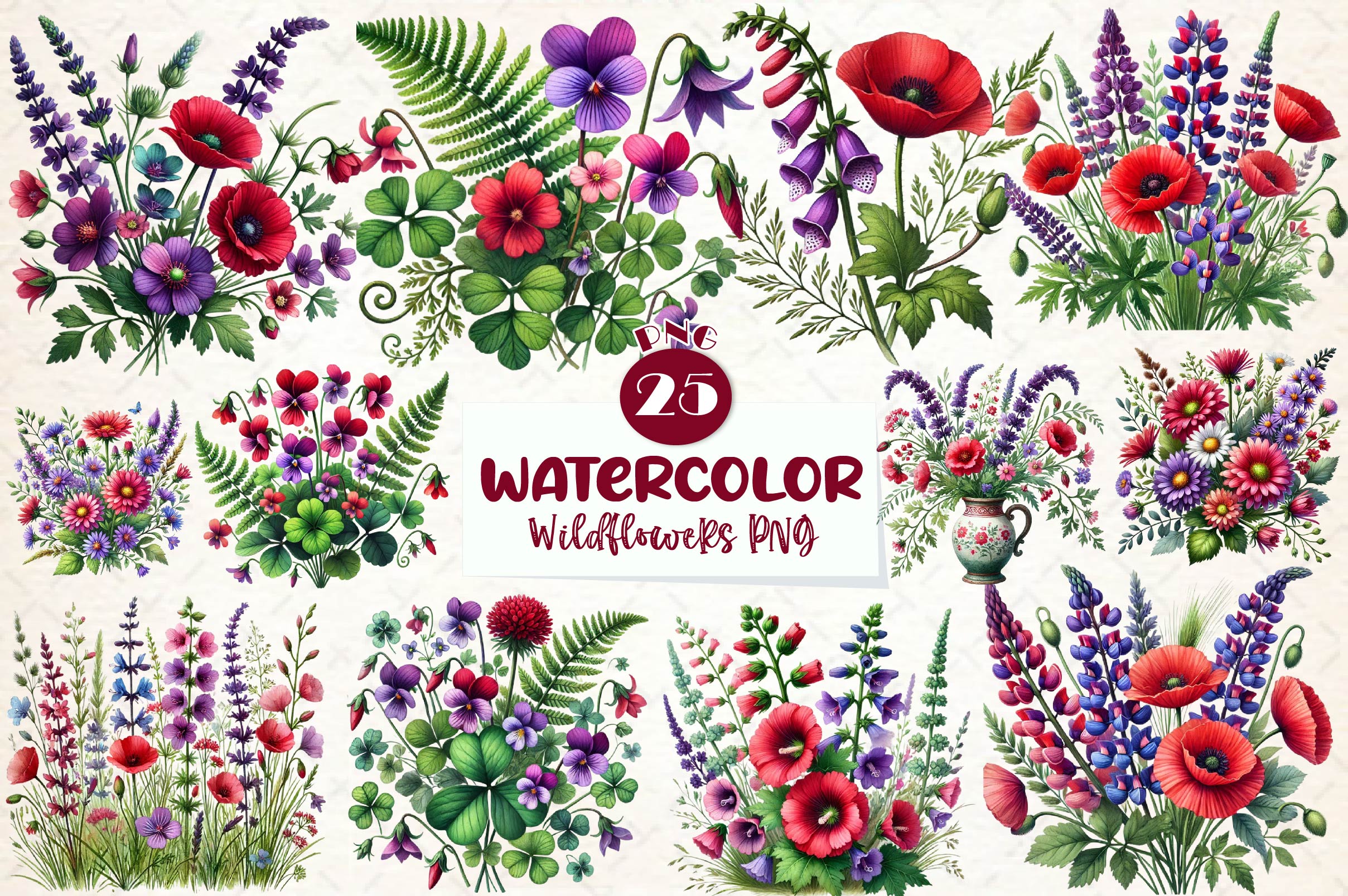 Wildflowers Clipart Bundle - CraftNest - Digital Crafting and Art