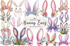 Floral Bunny Ears Design Clipart Bundle - CraftNest - Digital Crafting and Art