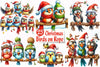 Christmas Funny Birds On Rope Clipart Bundle