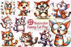 Crazy Funny Cat Clipart Bundle - CraftNest - Digital Crafting and Art