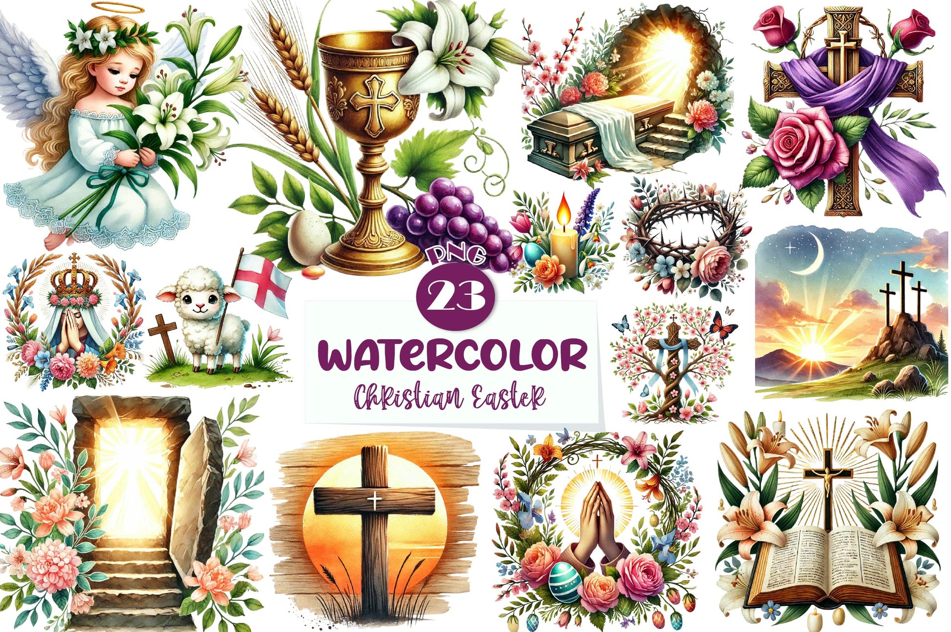 Christian Easter Clipart Bundle - CraftNest - Digital Crafting and Art
