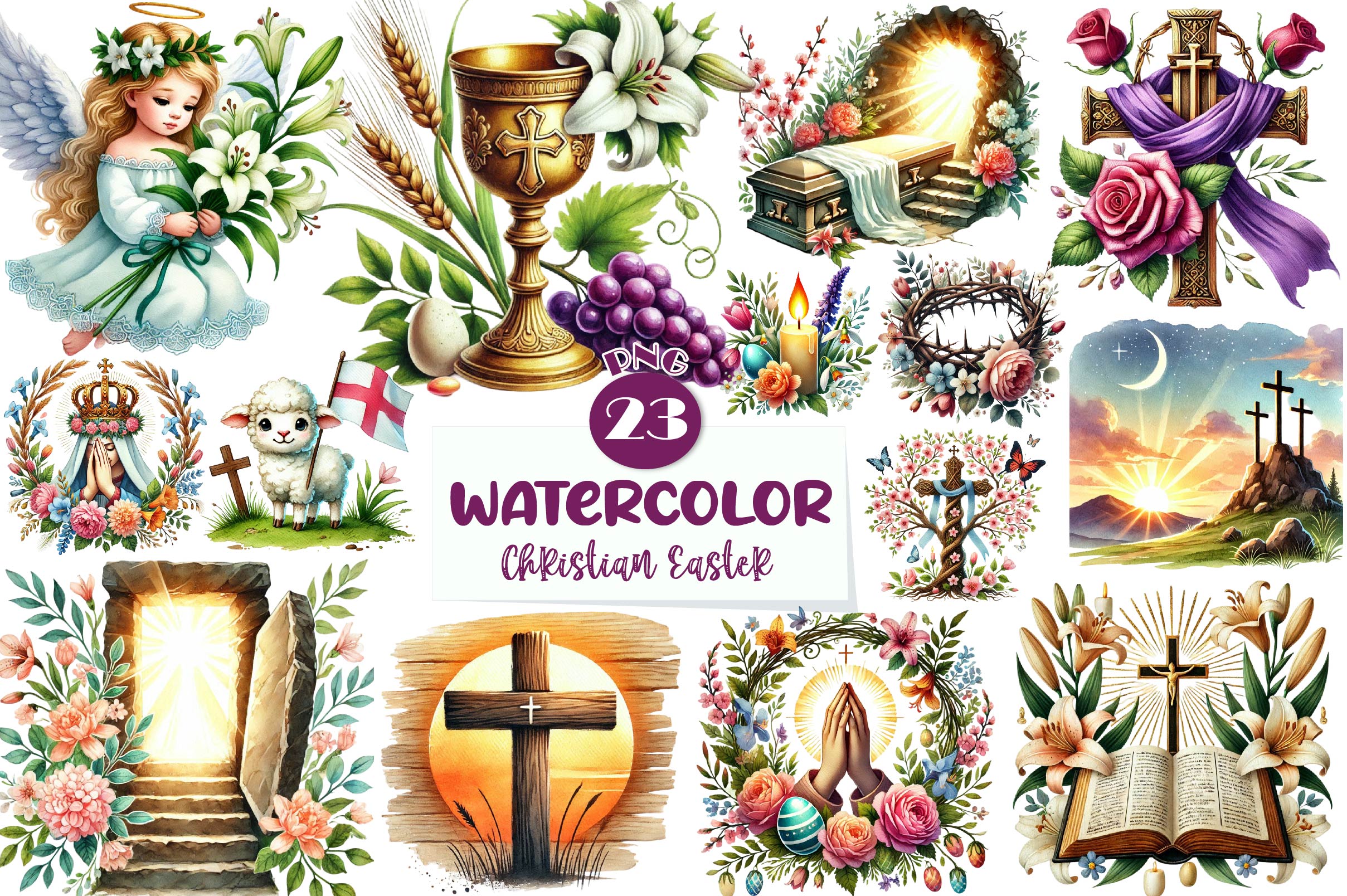 Christian Easter Clipart Bundle - CraftNest - Digital Crafting and Art