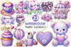 Pastel Purple Valentine's Clipart Bundle 2