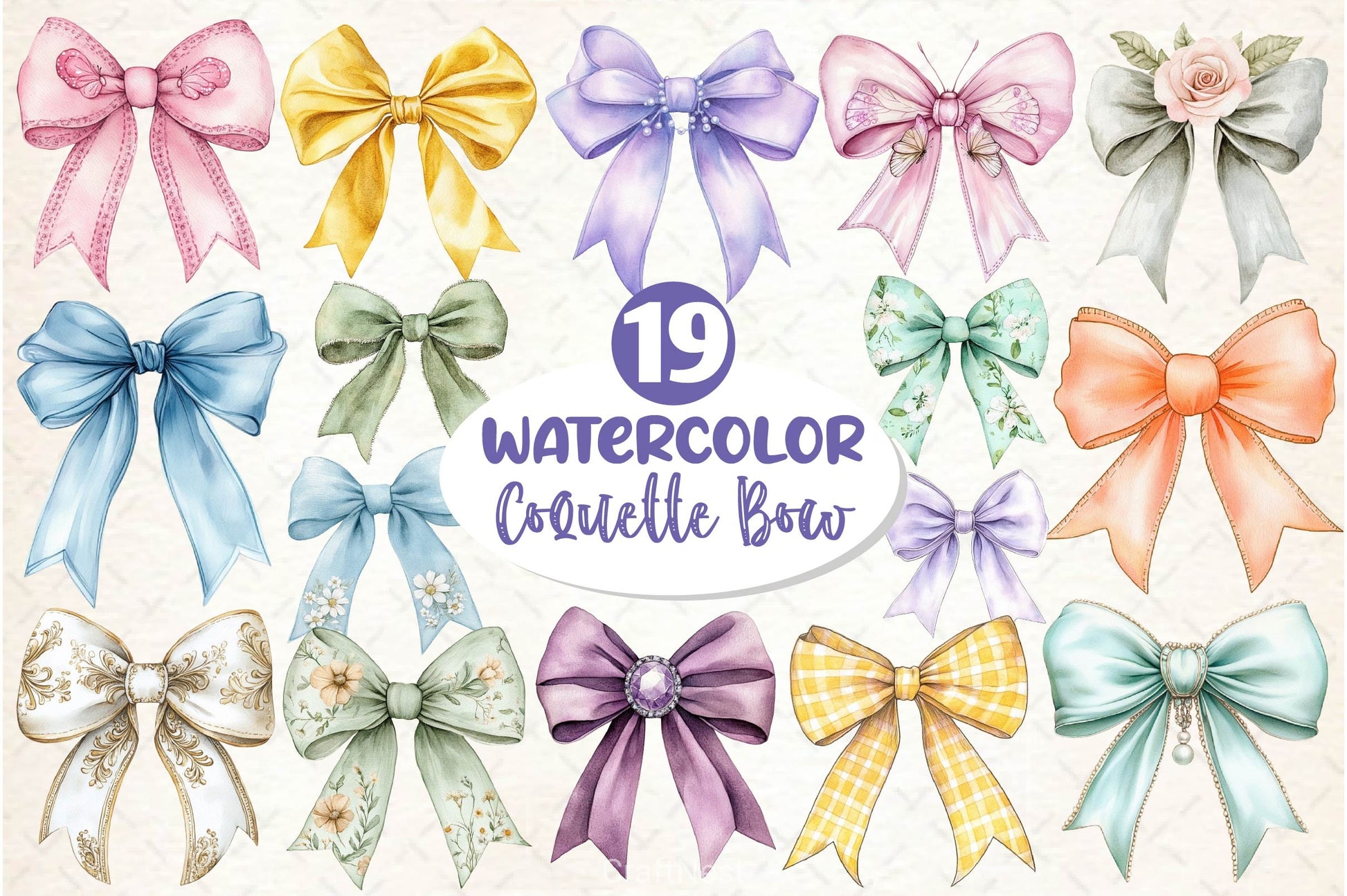 Coquette Bow Spring Clipart Bundle - CraftNest - Digital Crafting and Art