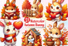 Cute Autumn Bunny Clipart Bundle