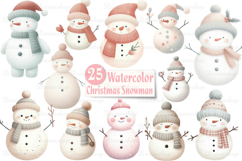 Snowman Clipart Bundle - CraftNest - Digital Crafting and Art
