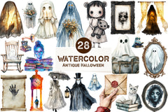 Antique Halloween Ghost Clipart Bundle - CraftNest - Digital Crafting and Art