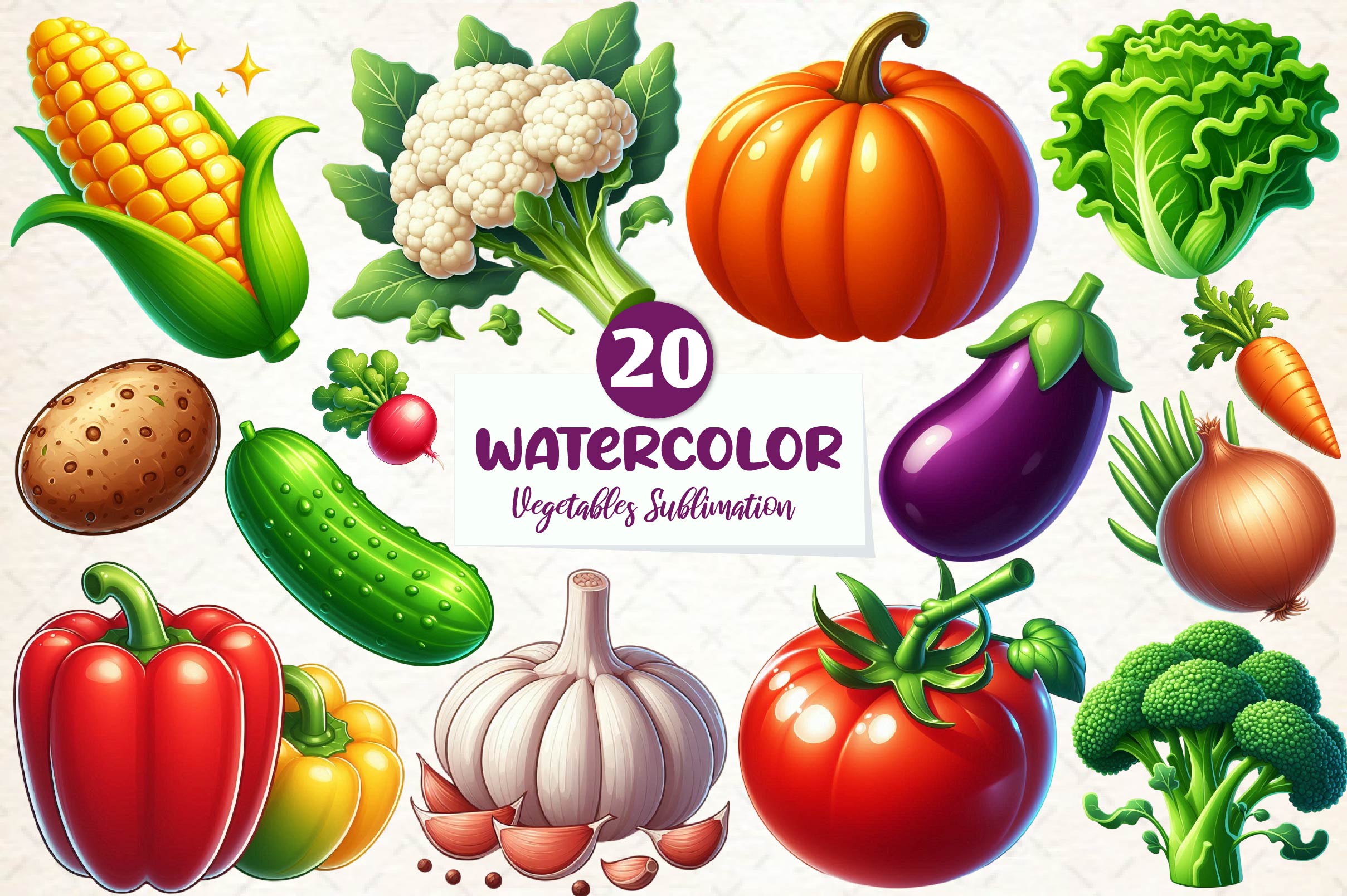 Vegetables Clipart Bundle - CraftNest - Digital Crafting and Art