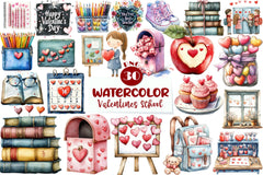 Valentines In School Clipart Bundle - CraftNest - Digital Crafting and Art
