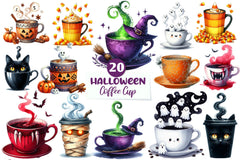 Halloween Coffee Cup Clipart Bundle 1 - CraftNest - Digital Crafting and Art
