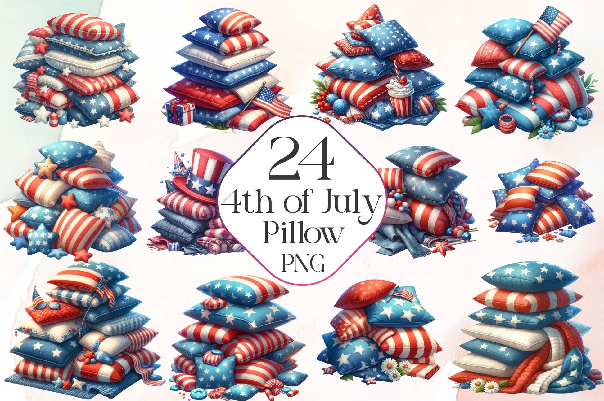 4th Of July Pillow Clipart Bundle - CraftNest - Digital Crafting and Art