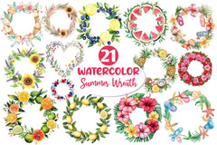 Summer Wreath Clipart Bundle 1 - CraftNest - Digital Crafting and Art