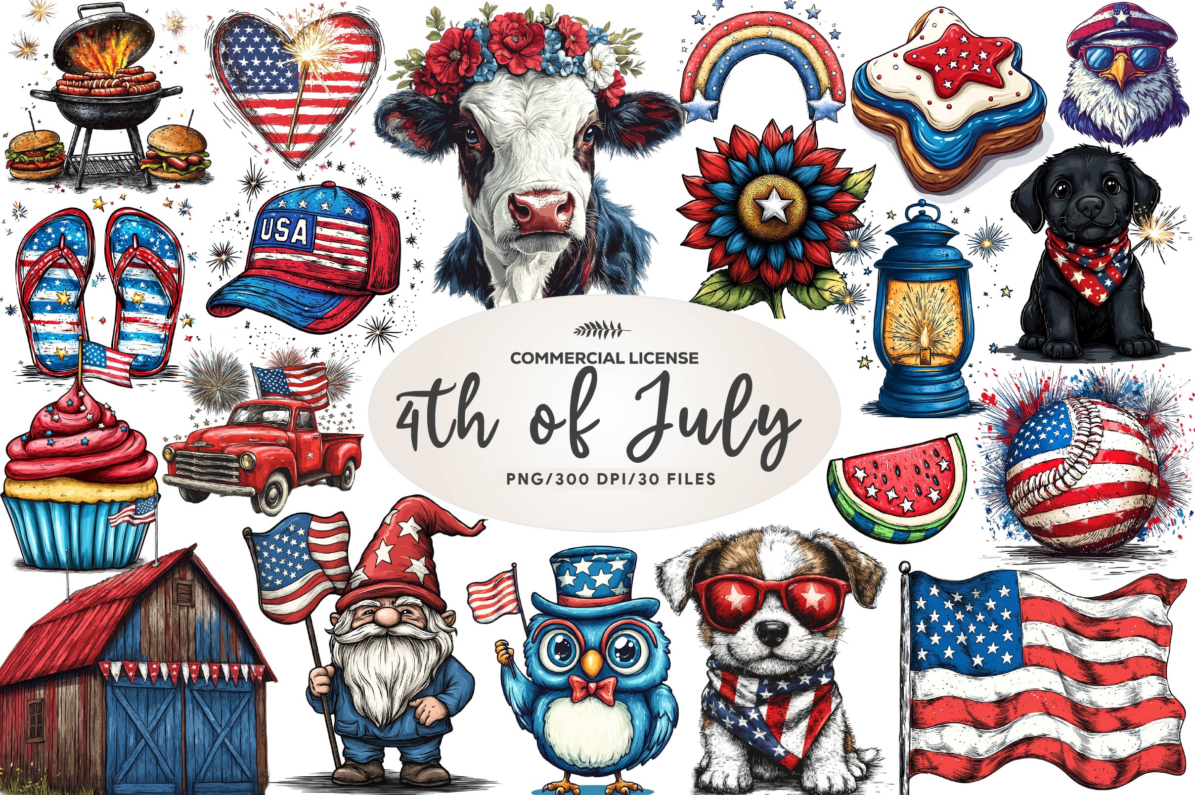 4th Of July Clipart Bundle 3 - CraftNest - Digital Crafting and Art