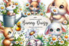 Bunny Daisy Clipart Bundle