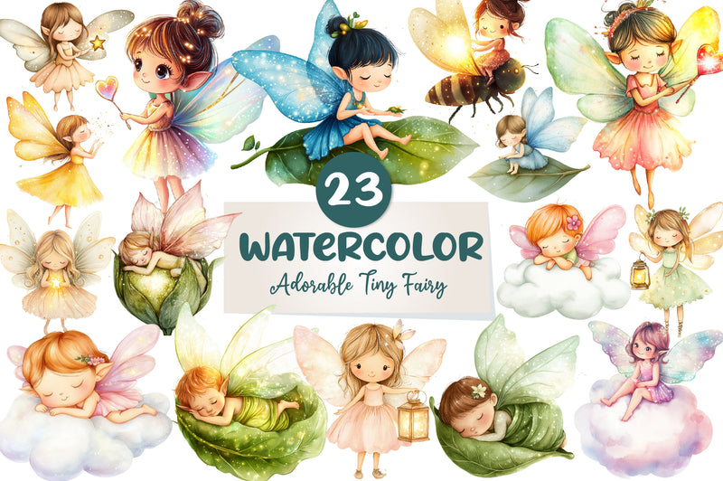 Adorable Tiny Fairy & Sparkles Clipart Bundle - CraftNest - Digital Crafting and Art