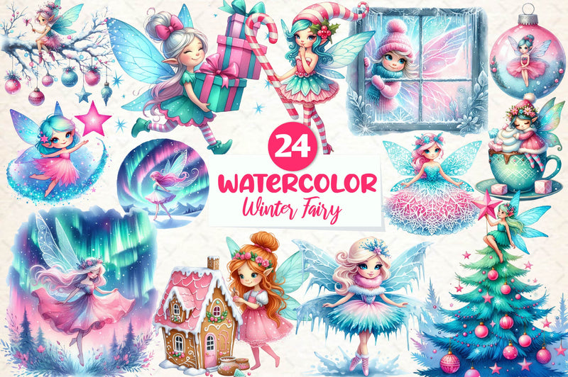 Christmas Winter Fairy Clipart Bundle - CraftNest - Digital Crafting and Art