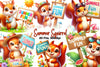 Summer Squirrel Clipart Bundle