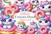 Cat Unicorn And Donut Clipart Bundle