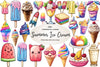Colorful Summer Ice Cream Clipart Bundle
