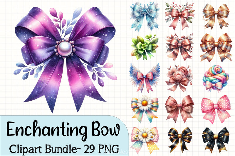 Enchanting Bow Clipart Bundle - CraftNest - Digital Crafting and Art