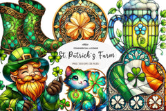 Stained Glass St Patricks Day Clipart Bundle - CraftNest - Digital Crafting and Art