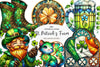 Stained Glass St Patricks Day Clipart Bundle