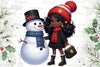 African American Christmas Girl Clipart Bundle 24