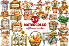 Autumn Garden Clipart Bundle 1 - CraftNest - Digital Crafting and Art