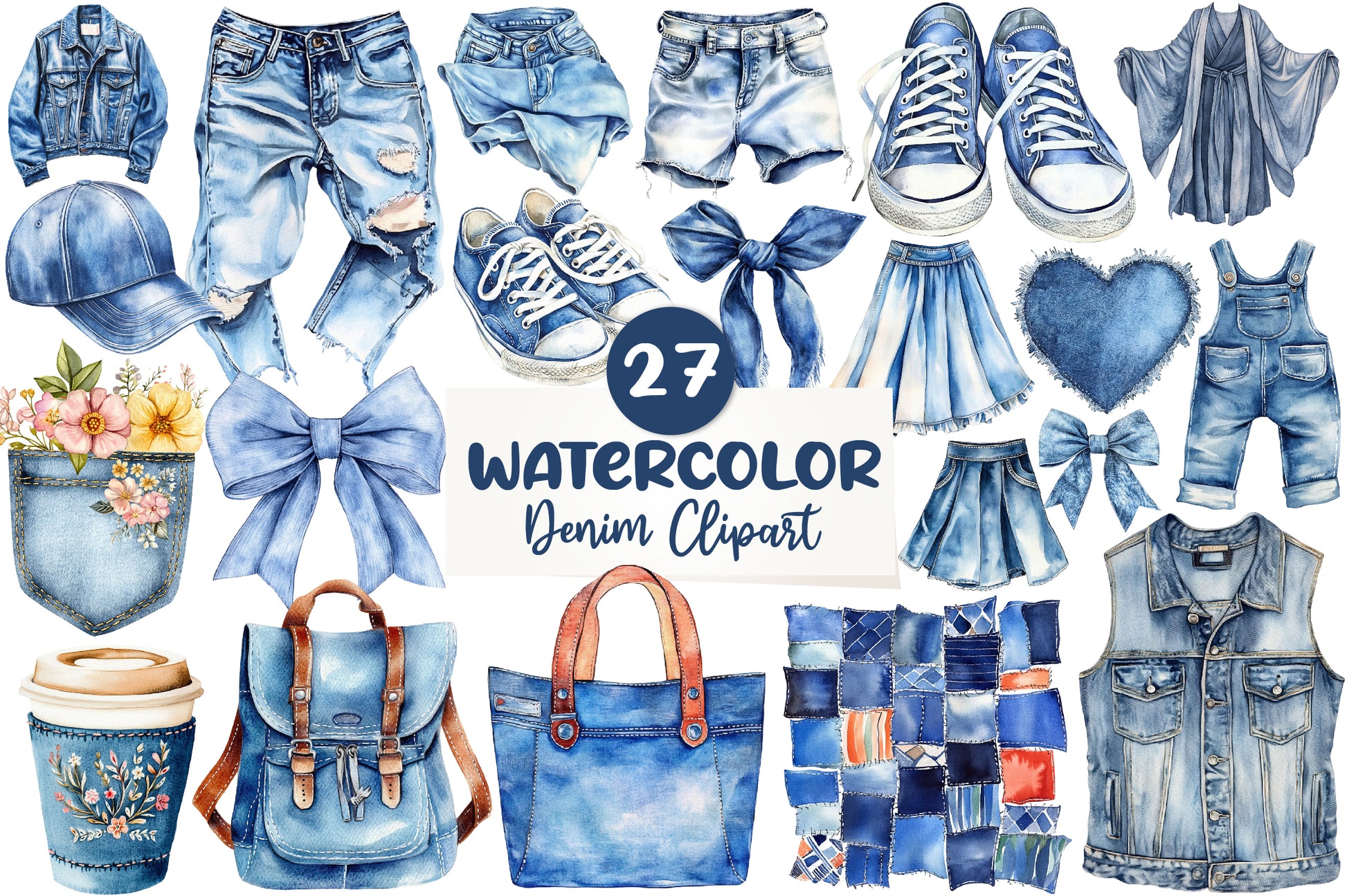 Denim Clipart Bundle - CraftNest - Digital Crafting and Art