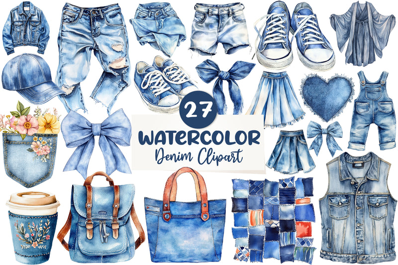 Denim Clipart Bundle - CraftNest - Digital Crafting and Art
