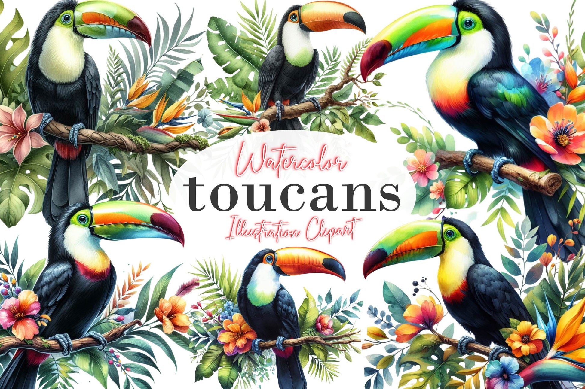 Toucans Clipart Bundle - CraftNest - Digital Crafting and Art