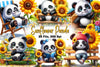 Sunflower Panda Clipart Bundle