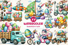 Transportation Easter Clipart Bundle - CraftNest - Digital Crafting and Art