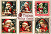 Christmas Girl Postage Stamps Clipart Bundle