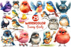 Cute Quirky Funny Birds Clipart Bundle 2