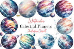 Celestial Planets Clipart Bundle - CraftNest - Digital Crafting and Art