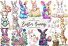 Retro Easter Bunny With Eggs Clipart Bundle