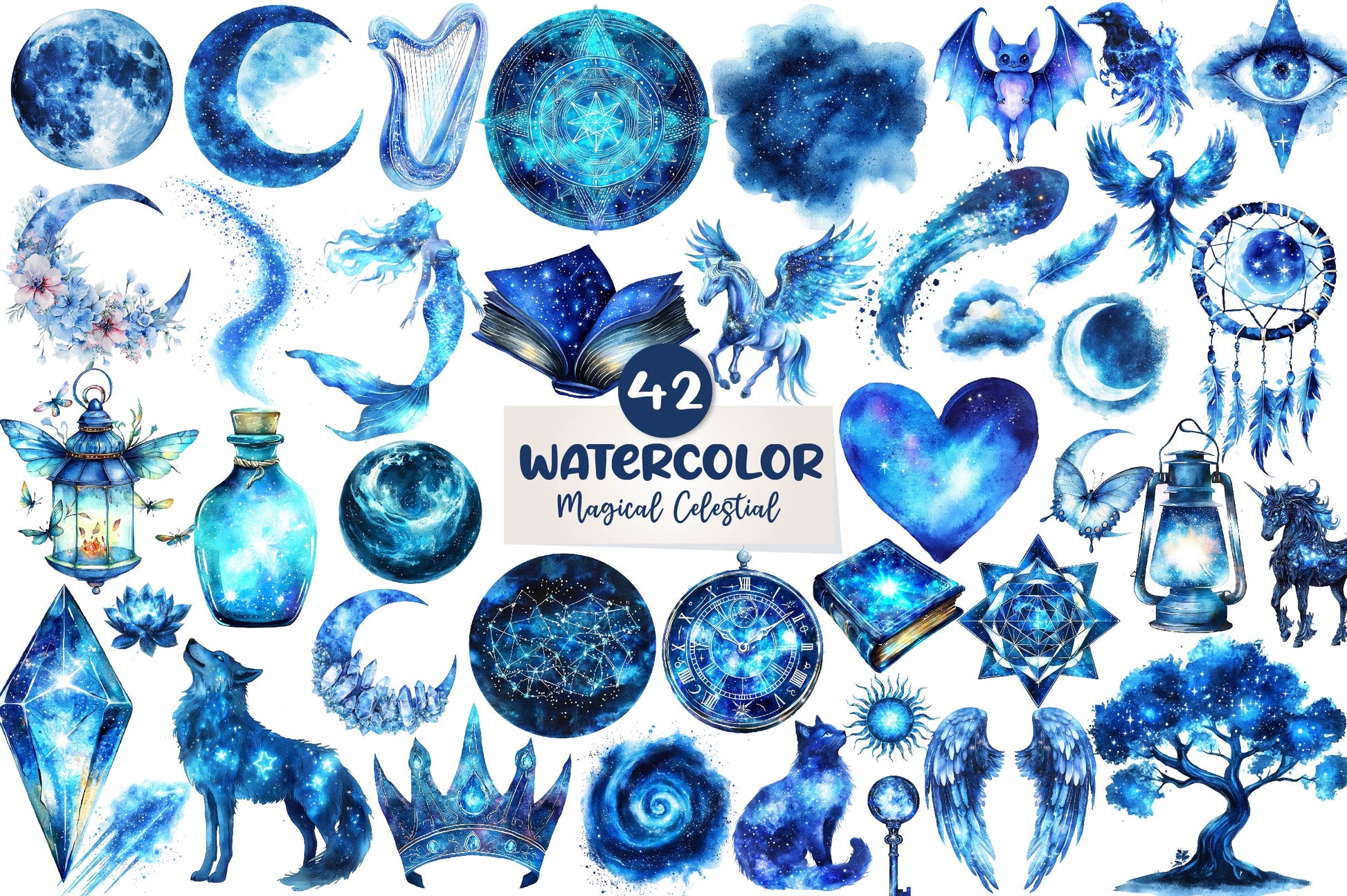 Magical Celestial Clipart Bundle - CraftNest - Digital Crafting and Art