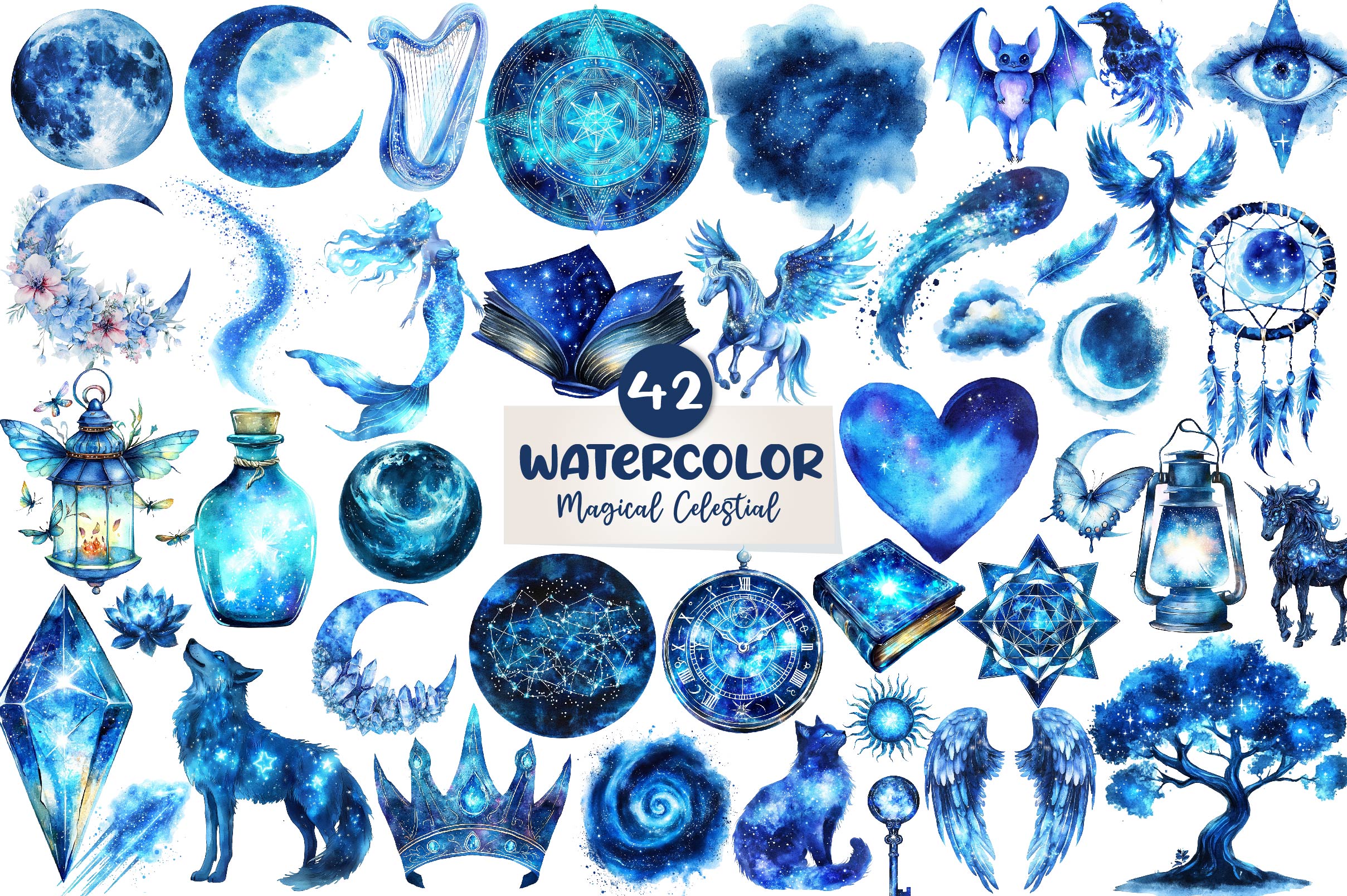 Magical Celestial Clipart Bundle - CraftNest - Digital Crafting and Art