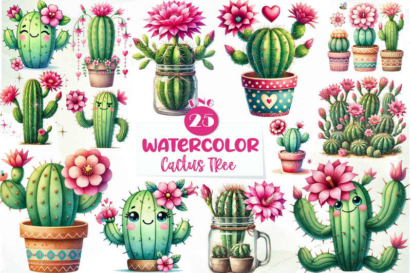 Cactus Tree Clipart Bundle - CraftNest - Digital Crafting and Art